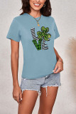 Love Patrick Day Leaf Clover Graphic Printed Short Sleeve T Shirt Unishe Wholesale