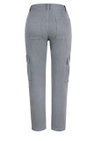 Grey Washed Buttoned Pockets Pant