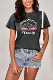 Cupid's Favorite Teacher Graphic Printed Short Sleeve T Shirt Unishe Wholesale