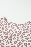 Leopard Print Ruffled Babydoll Plus Size Top