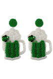 St. Patrick's Day Beads Cup Earrings MOQ 3PCS