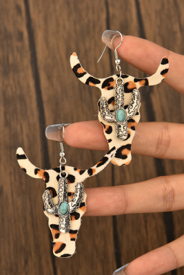 Western Leopard Cow Print Earrings MOQ 5pcs