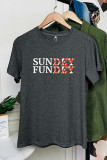 Sunday Funday Graphic Printed Short Sleeve T Shirt Unishe Wholesale