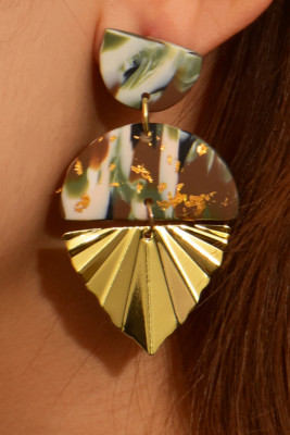 Geometric Stones Earrings MOQ 5pcs