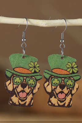 St. Patrick's Day Wood Earrings MOQ 5PCS