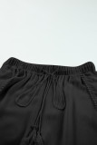 Black Lace Trim Along Split Leg Beach Cover up Pants