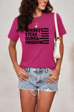 Whiskey Steak Guns Freedom Graphic Printed Short Sleeve T Shirt Unishe Wholesale