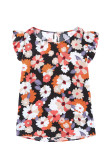 Multicolor Ruffle Sleeve Floral Plus Size Top