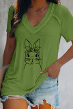 Easter Bunny V Neck Graphic Tee