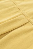 Yellow Distressed Fringe Trim Denim Jacket