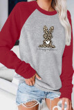 Happy Easter Leopard Bunny Long Sleeve Top Women UNISHE Wholesale