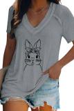 Easter Bunny V Neck Graphic Tee