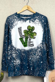 LOVE Patrick Day Leaf Clover Long Sleeves Top Unishe Wholesale
