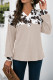 Cow Print Splicing Buttons V-neck Long Sleeve Top Women UNISHE Wholesale