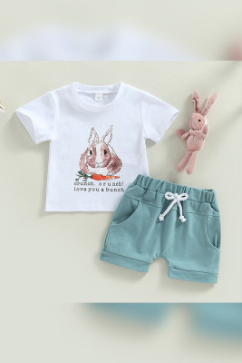 Easter Day Rabbit Top and Shorts Kids 2PCS Set 