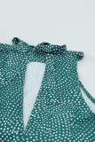 Green Dotted Print Tank with Slit