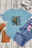 Positive Words,Sunflower Faith Printed Short Sleeve T Shirt Unishe Wholesale