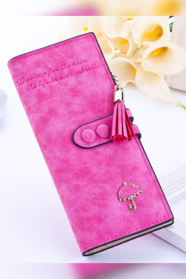 Plain Snap Button Fold Clutch Wallet