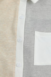 Contrast Trim Colorblock Knit Shirt