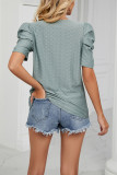 Hollow Out Texture Smock Sleeves Top 