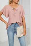 Hollow Out Straps Ruffle Sleeves Top 