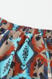 Aztec Leopard Patchwork High Waist Slim-fit Pants