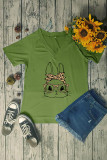 Easter bunny-Cute bunny with leopard bandana and glasses V Neck Graphic Tee