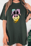 Retro Easter bunny smiley face Short Sleeve T Shirt Unishe Wholesale