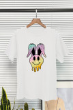 Retro Easter bunny smiley face Short Sleeve T Shirt Unishe Wholesale