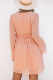 Swiss Dot Ruffled Bell Sleeve High Waist Mini Dress