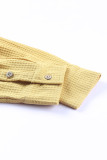 Khaki Waffle Knit Pocketed Button Up Shirt