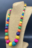 Colorful Wood Beads Necklace MOQ 3PCS
