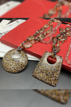 Resin Leopard Beads Necklace MOQ 3PCS