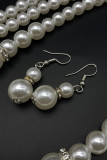 Triple Layer Pearl Necklace with Earring Set MOQ 3pcs