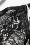 Black Lace Open Back Two-Piece Bralette Set