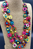Colorful Wooden Beads Necklace MOQ 5pcs