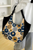 Geometric Floral Splicing Printed Tote Handbag MOQ 3pcs