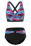 Geometric Tie Dye Printed Twisted Bikini Set