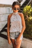 Leopard High Neck Animal Spotted Print Tank Top