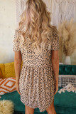 Leopard Print Short Sleeve Tunic T-shirt Dress