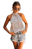 Leopard High Neck Animal Spotted Print Tank Top