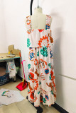 Boho Fake Two Piece Floral Maxi Cami Dress