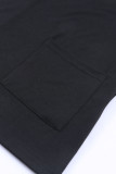 Black Side Pockets Short Sleeve Tunic Top