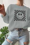 Checkered pattern smiley face Sweatshirt