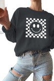 Checkered pattern smiley face Sweatshirt