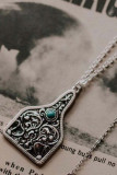 Vintage Graved Turquoise Necklace