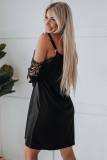Black Cold Shoulder Mini Dress