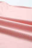 Pink Leopard Sequin Colorblock Patchwork Short Sleeve Top