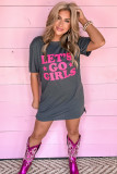 Gray LET'S GO GIRLS Casual T Shirt Dress