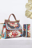 Floral Printed Hand Bag with Purse 2pcs Set MOQ 3pcs